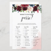 Burgundy navy floral wat er in je handtas zit (Voorkant / Achterkant)