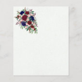 Burgundy Navy Floral Waterverf Wedding (Achterkant)