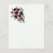 Burgundy Navy Floral Waterverf Wedding Budget (Achterkant)