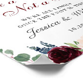 Burgundy Navy Floral Wedding Ceremony Seating Poster (Hoek)