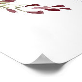 Burgundy Navy Floral Wedding Dinner Seating Chart Poster (Hoek)