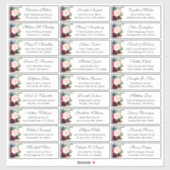 Burgundy Navy Floral Wedding Guest Adres Sticker (Vel)