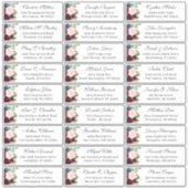 Burgundy Navy Floral Wedding Guest Adres Sticker (Voorkant)
