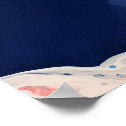 Burgundy Navy Fluid Marble Acrylic Art Abstract Poster (Hoek)