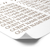 Burgundy Navy Gold Peony Wedding Seating Chart Poster (Hoek)