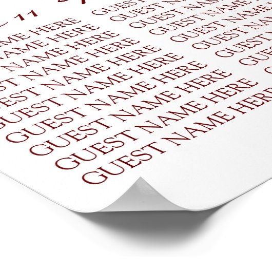 Burgundy Navy Gold Peony Wedding Seating Chart Poster (Hoek)