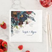 Burgundy Navy Peony Sparging Gold Shadow Servet (Insitu)