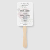 Burgundy & Navy Pink Blush Floral Wedding Programm Handwaaier (Achterkant)
