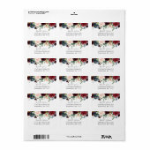 Burgundy & Navy Pink Floral 3 Return Address Label (Full Sheet)