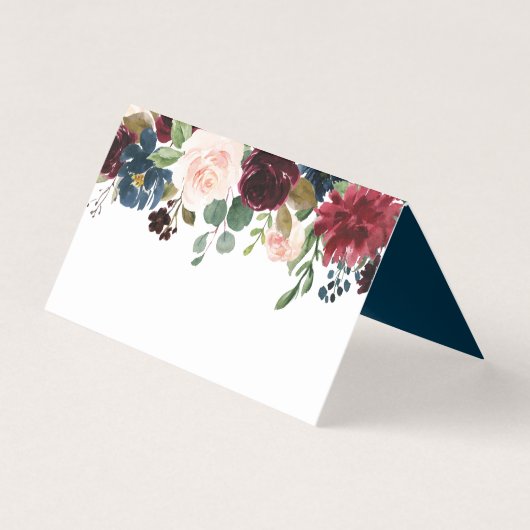 Burgundy Navy Place Cards Visitekaartje (Voorkant)