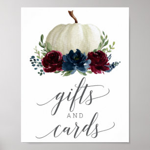 Burgundy Navy Pumpkin Cadeaus en Kaarten Bord Poster