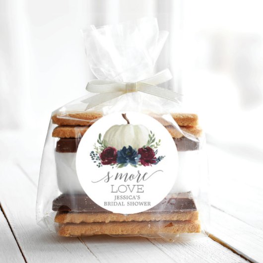 Burgundy Navy Pumpkin S'More Love - Favor Stickers