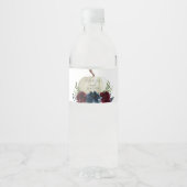 Burgundy Navy Pumpkin Weddenschap Waterfleslabel Waterfles Etiket (Voorkant)