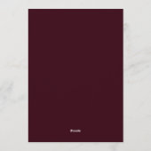 Burgundy Navy Somber Flora Wedding Kaart (Achterkant)