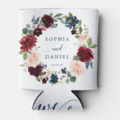 Burgundy Navy Trouwgunst Blikkoeler Blikjeskoeler (Voorkant)