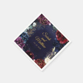 Burgundy Navy Wedding 5" Square Cocktail Napkins Servet (Hoek)