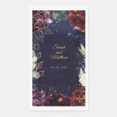 Burgundy Navy Wedding 8" Long Dinner Napkins Servet (Voorkant)