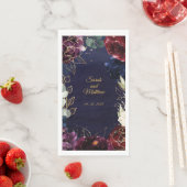 Burgundy Navy Wedding 8" Long Dinner Napkins Servet (Insitu)