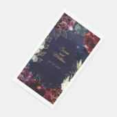 Burgundy Navy Wedding 8" Long Dinner Napkins Servet (Hoek)