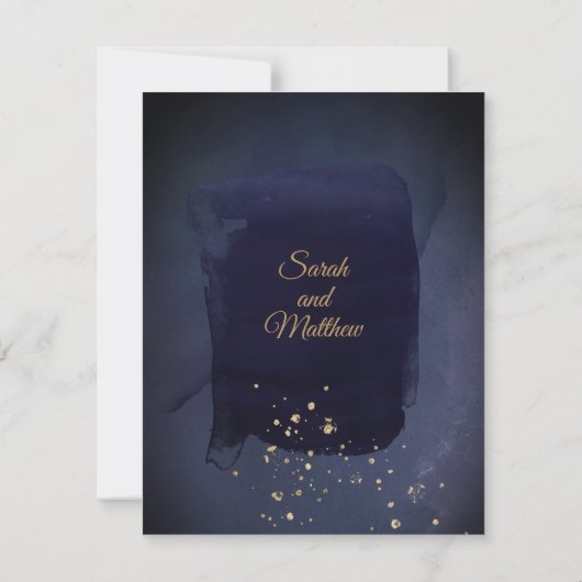 Burgundy Navy Wedding Bedankkaart (Achterkant)