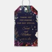 Burgundy Navy Wedding Favor Gift Label Cadeaulabel (Voorkant)