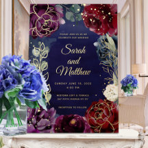 Burgundy Navy Wedding Gold