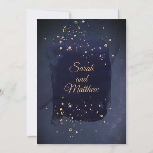 Burgundy Navy Wedding Invitation Kaart (Achterkant)