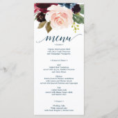 Burgundy Navy Wedding Menu en Hartelijk dank (Voorkant)