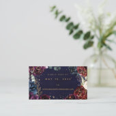 Burgundy Navy Wedding Online RSVP-kaart Visitekaartje (Staand voorkant)