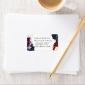 Burgundy Navy Wedding RSVP Envelope Label (Insitu)