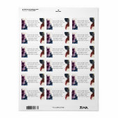 Burgundy Navy Wedding RSVP Envelope Label (Full Sheet)