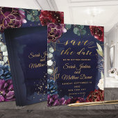 Burgundy Navy Wedding Save the Date II