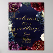 Burgundy Navy Welkom bij ons huwelijk II 18x24 inc Poster (Voorkant)