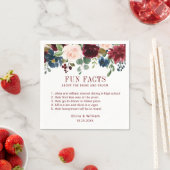 Burgundy Navyblauw Blush Bloemen Feiten Bruiloft Servet (Insitu)