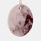 Burgundy Neon Mushrooms Keramisch Ornament (Rechts)