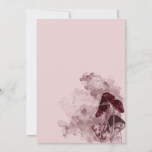 Burgundy Neon Mushrooms Save The Date (Voorkant)