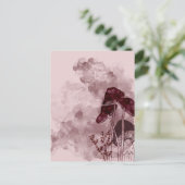 Burgundy Neon Paddenstoelen  Uitnodiging Briefkaart (Staand voorkant)