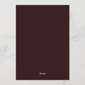 Burgundy Ochre Rich Floral Wedding Kaart (Achterkant)