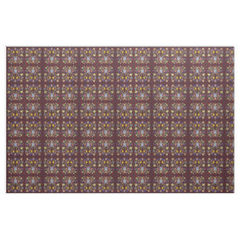 Burgundy Ojibwe Floral Pattern Stof