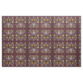 Burgundy Ojibwe Floral Pattern Stof (Fat Quarter)