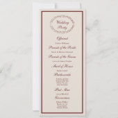 Burgundy Old Money Wedding Program Card Kaart (Achterkant)
