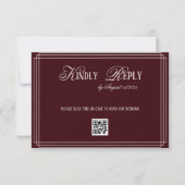 Burgundy Old Money Wedding RSVP Kaartje (Voorkant)