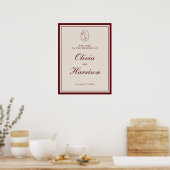 Burgundy Old Money Wedding Welcome Sign Poster (Keuken)