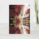 Burgundy Olive White Abstracte Firecracker Flower Kaart (Voorkant)