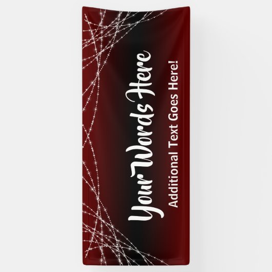 Burgundy Ombre & Light Strings Voeg je eigen tekst Spandoek (Verticaal)