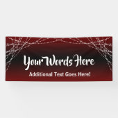 Burgundy Ombre & Light Strings Voeg je eigen tekst Spandoek (Horizontaal)