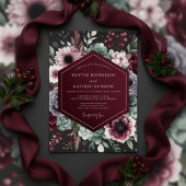 Burgundy Opulent Bloom Wedding Kaart
