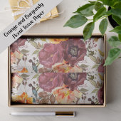Burgundy Orange Floral  Tissuepapier