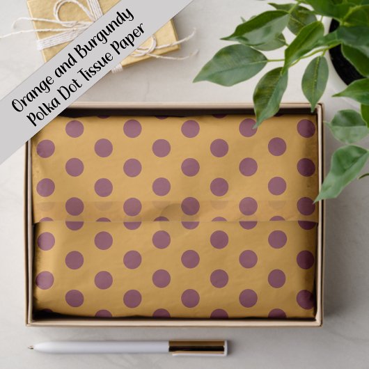 Burgundy Orange Polka Dot Tissuepapier