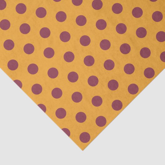 Burgundy Orange Polka Dot Tissuepapier (Detail)